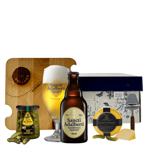 Luxe bier en kaas geschenk Egmondse Blond