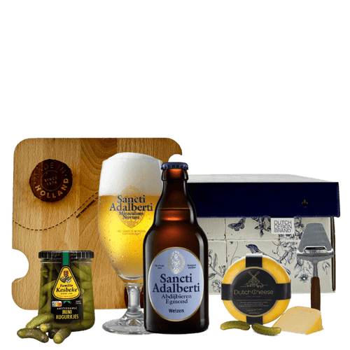 Luxe bier en kaas geschenk Egmondse Weizen